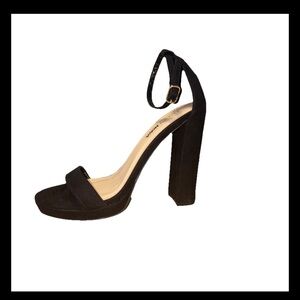 Fashion Nova Black Block Heel Sandals